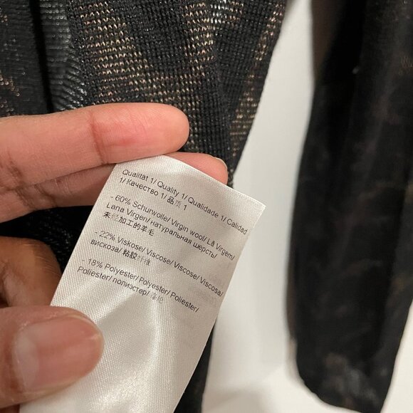 Escada Women's Black Animal Print Cardigan Size L - Picture 5 of 8